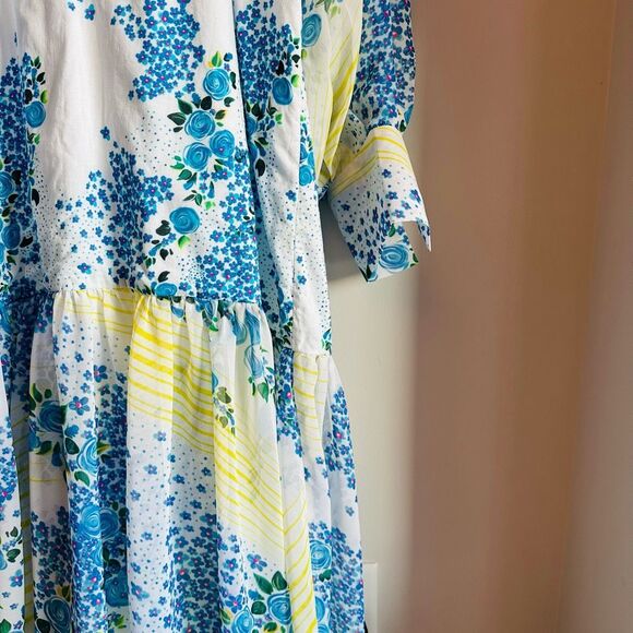 All Things Mochi Alona Floral Maxi Shirtdress – Size Large – Designer Statement - Picture 14 of 15